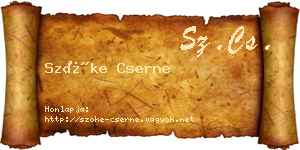 Szőke Cserne névjegykártya